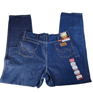 WRANGLER Relaxed FR Jeans Mens 38x34 Blue Denim Flame Resistant Workwear